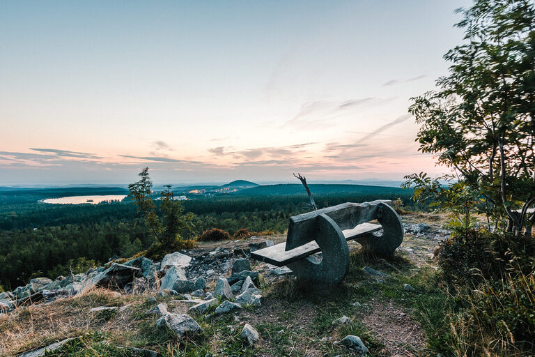 Aussicht vom Kahleberg in der Abenddämmerung
